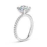 Dazzling VVS1 D Colour 2.00CT Round Moissanite Diamond  14KGP Silver Engagement Ring