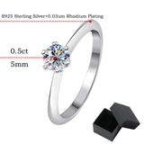 Round Brilliant Cut 0.5CT VVS1 D Colour Moissanite Diamond Silver Solitaire Ring