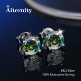New Silver Moissanite Diamond Studs Earrings Pass Diamond Tester For Men Women