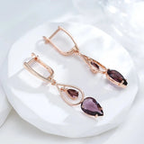 14K Gold Filled Transparent AAA Grey Zircon Crystal Long Drop Earrings Special Jewellery