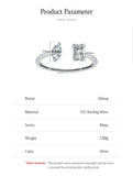 Fashion 925 Silver Sparkling Geometric AAAA Lab Created Diamond Opening Rings