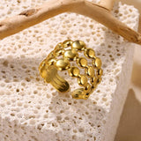 New In Stainless Steel 14K Gold Colour Rings For Women and Girls - Ideal Trendy Fashion Rings, Ideal Gifts - The Jewellery Supermarket