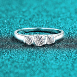 Full D Colour VVS1 Moissanite 925 Sterling Silver with 18 K Gold Plated Wedding Ring