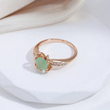 14 Karat Rolled Gold Emerald AAA Zircon Crystal Flower Shape Luxury Design Opal Rings