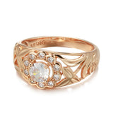 New Fashion Bold  High Quality Fine Jewellery 14K Filled Rose Gold Micro wax inlay AAA Zircon Diamonds Gold Ring