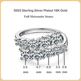 Trendy 3.26cttw D Colour VVS1 Full Moissanite Engagement Rings For Women S925 Silver 18K Gold Plated Fine Jewellery