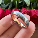 New Domed Brushed Two Colors 4/6/8mm Cool Hammer Tungsten Mens Womens Wedding Rings - Unique Jewellery For Couples - The Jewellery Supermarket