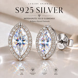 Selection of 0.5~2.0ct 925 Silver Moissanite Earrings Certificated Fine Jewellery
