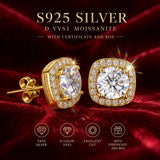 18KGP 1.0ct Moissanite With GRA Certificate D Coour VVS1 925 Silver Earrings