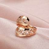 Super Trendy Fashion Geometry Filled 14K Rose Gold AAA Zircon Dimonds Ring for Women - Fine Bride Jewellery