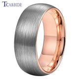 Domed Brushed Multicolor 6mm 8mm Tungsten Engagement Wedding Rings For Women Men
