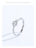 Beautiful Noble Classic Sterling Silver Sparkling AAAA Lab Created Diamond Ring