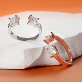 Certified 1Carat D Colour VVS1 Princess Cut Moissanite Diamonds Rings - 925 Silver Wedding Engagement Fine Jewellery