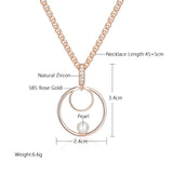 14K Filled Gold Pearl Round Micro Wax Setting AAA Zircon Diamonds Luxury Fashion Necklace