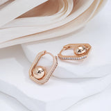 14 Karat Gold Filled Glossy AAA Zircon Diamonds Vintage Drop Ball Dangle Earrings