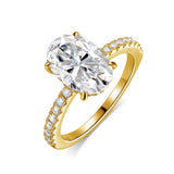 Amazing 4.5CT Oval Cut VVS1 D Colour Moissanite Diamond 18KGP Silver Engagement Ring