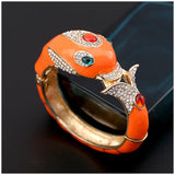 New Unique Design 6 Colours Gold Plated with Full AAA Rhinestones Dolphin Animal Enamel Statement Bracelet Bangle - The Jewellery Supermarket