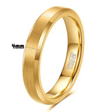 Brushed Silver Black Gold Colour 4/6/8/mm Tungsten Carbide Engagement Rings