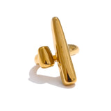 18K Gold Plated Distinctive Adjustable Stainless Steel Geometric Chic Charm Ring
