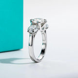 Beautiful 5ct D Colour Three Stone Moissanite Diamonds 18GP Silver Engagement Wedding Promise Rings GRA Jewellery