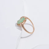 14K Rolled Gold Emerald AAA Zircon Crystal Big Green Luxury Rings For Women Fine Jewellery