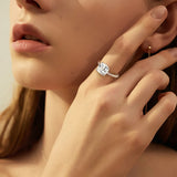 Amazing 1CT 2CT 3CT 3.5CT 5CT Cushion Cut VVS1 D Colour Moissanite Diamond Silver Ring