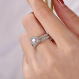 Terrific 1.88Ct Brilliant Round White AAAAA Quality High Carbon Lab Created Diamond Wedding Engagement Rings Sets - The Jewellery Supermarket