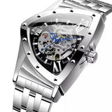 New Hollow Triangular Mechanical Watches Stainless Steel Men's Wristwatches - Fashion Brand Wristwatches for Men.