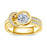 Luxury Brand GRA Certificate 7mm 1.2ct  Bow Knot Moissanite Engagement Wedding Rings For Women Fine Jewellery