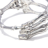 Unisex Punk Style Gothic Metal Skeleton Bone Skull Bangle Bracelet Cuff Bracelet - Adjustable For Women Men Jewellery