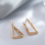 14 Karat Gold Filled Triangle Geometry Trendy AAA Zircon Diamonds Earrings For Women