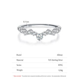 Exquisite Wave Drop 925 sterling silver Round AAAA Lab Created Diamonds Ring