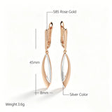 14 Karat Gold Filled Two Tone Long Drop Earrings for Women Vintage Fine Daily Jewellery
