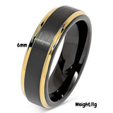 Brushed Polish Finished 6mm/8mm Tungsten Carbide Black/Silver/Gold/Purple/Rainbowd Ring