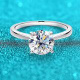 Super 18KWGP 2ct VVS1 D Colour Moissanite Diamond Engagement Solitaire Silver Ring
