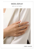 Marquise-cut AAAA Lab Created Diamonds Shimmering Leaves 925 Silver Ring
