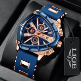 Brand New Fashion Silicone Sport Military Square Waterproof Chronograph Quartz Business Wristwatches for Men