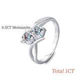 Awesome 0.5CT / 1CT D Colour Moissanite Diamonds Rings For Women Silver Engagement Wedding Diamond Jewellery with GRA