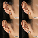 1CT 2CT Pear Cut D VVS1 Moissanite Diamonds 18k Gold Plated Silver Stud Earrings
