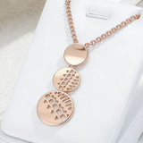 14K Rolled Gold Retro Ethnic Circular Geometric Shape Elegant Pendant And Necklace