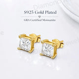Moissanite Diamonds D Colour VVS1 Silver GRA Certificated Stud Earrings