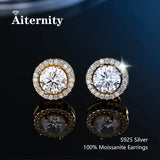 Fine Moissanite Diamonds S925 Sterling Silver Stud Earrings For Women And Men