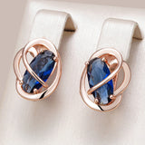 14 Karat Gold Filled Unusual Shiny Oval Blue AAA Zircon Crystals Luxury Dangle Earrings