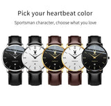 Quality Leather Strap Male Quartz Watch Casual Simple Fashion Male Wristwatch Waterproof with Stopwatch Alarm