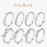 Selection of Stackable Shiny AAAA Lab Created Diamonds Fashion 925 Silver Rings