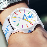 Men's Fashion Quartz Sports Watch with Original Silicone Strap High Quality Waterproof Simple Wristwatch for Men