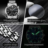 Top Brand Quartz Watches for Men - Moon Phase High Quality Business Fashion Multifunction Men's Wrist Watches