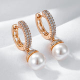 14 Karat Gold Filled Luxury New Unique Pearl AAA Zircon Diamonds Drop Earrings for Women