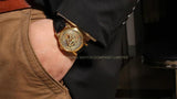 Famous Brand Transparent Luxury Gold Case Casual Design Brown Leather Strap Mechanical Skeleton Watches