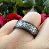 Laser Engraved Pipe Cut Brushed Finish 6MM 8MM Tungsten Wedding Men Women Rings